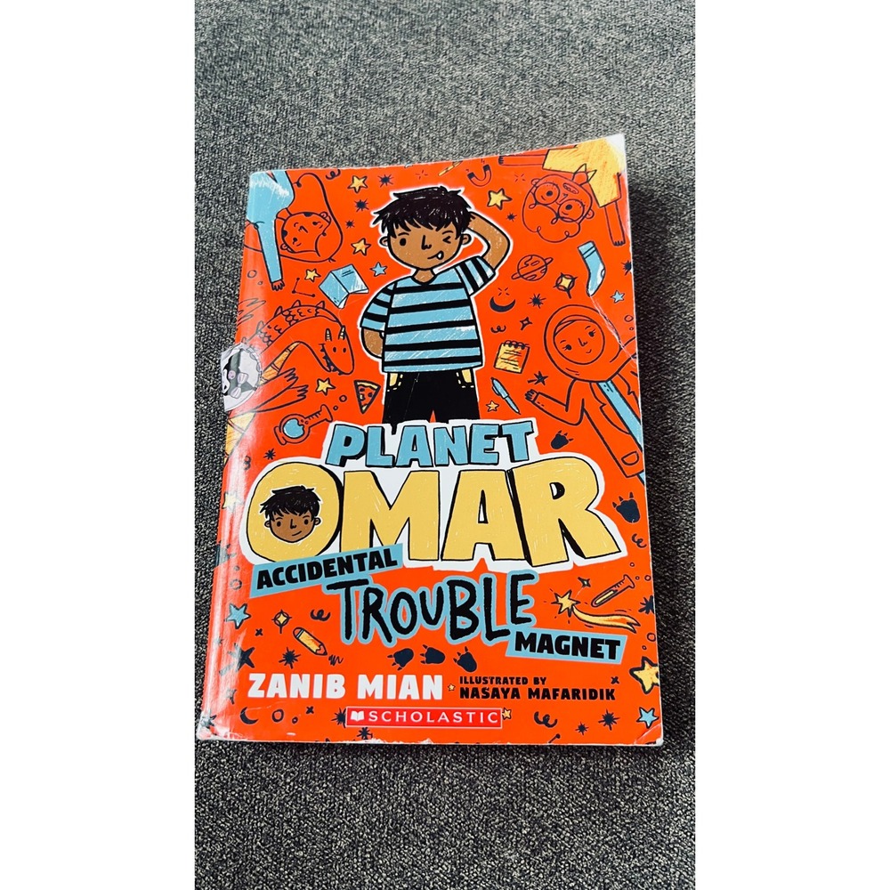 Scholastic Planet Omar Book Kids One Size Orange Accidental Trouble Magnet